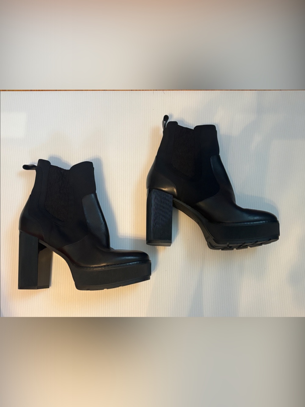 Michael Kors Black Platform Chelsea Ankle Boots